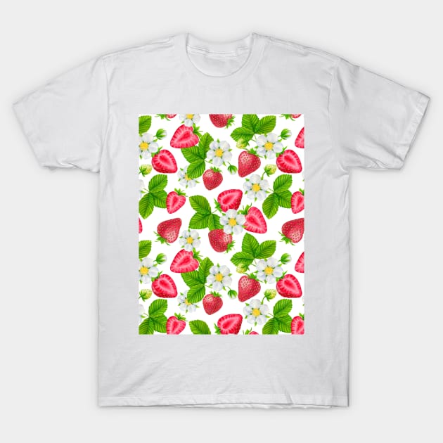 Red Strawberries T-Shirt by katerinamk